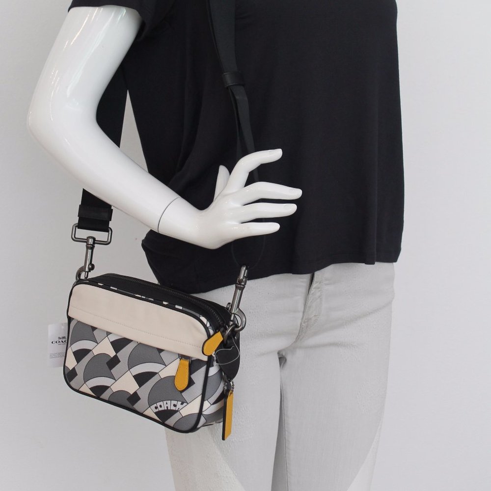NWT Coach 1976 Graham deco bridge print leather crossbody bag COLORBLOCK purse - Picture 12 of 15